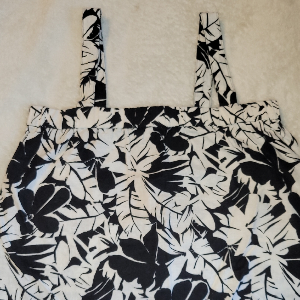 Michael Kors Black and White Floral Top